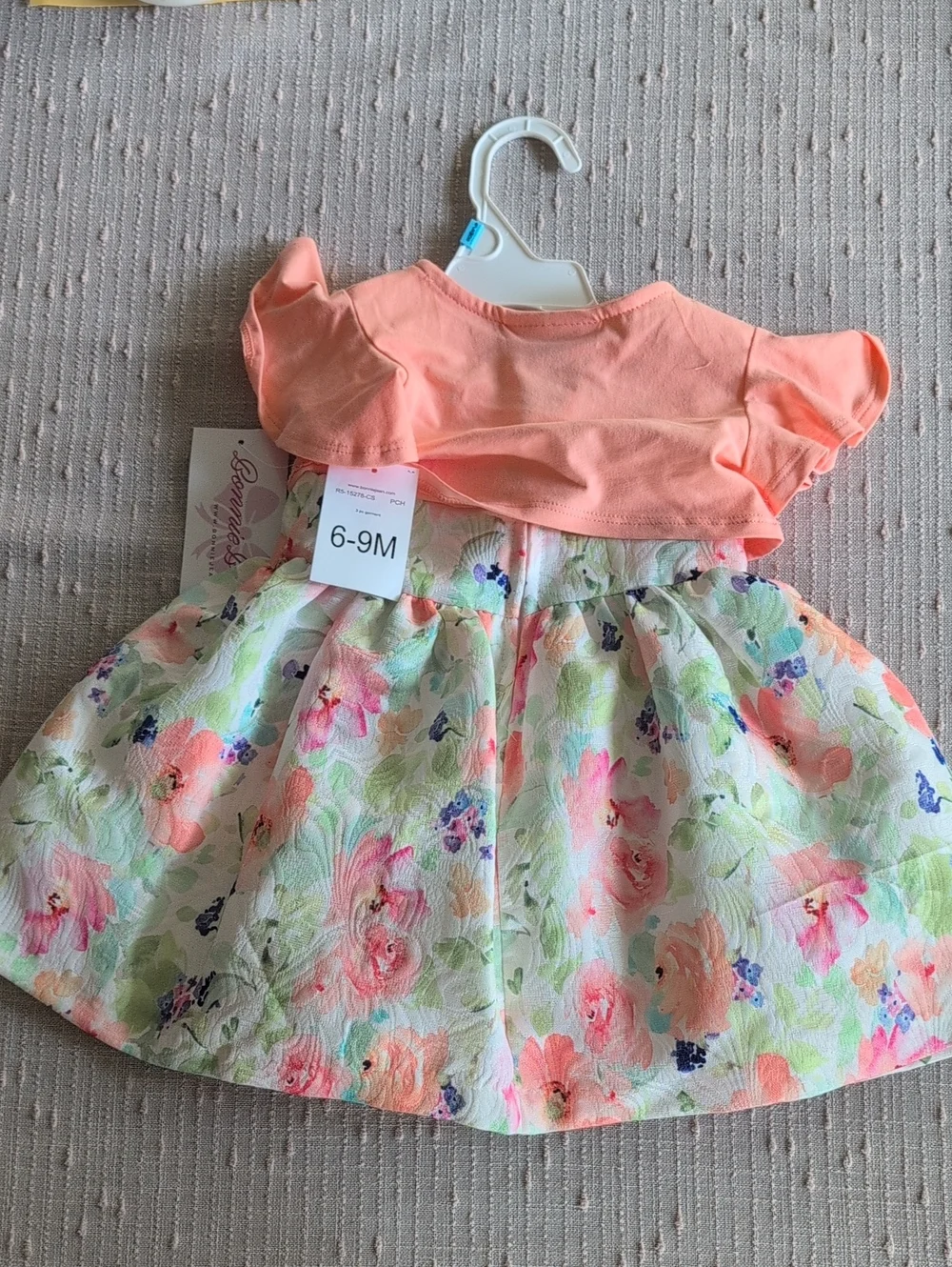 Baby Girl Floral Dress with Coral Bolero & Diaper Cover NWT 6-9mo